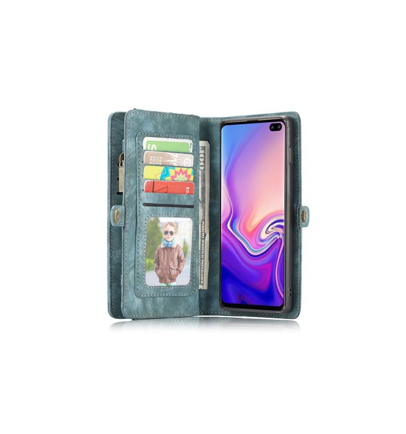 Hülle Case Für Samsung Galaxy S10 Brieftasche Und Grünes Gehäuse