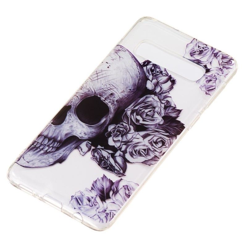 Hülle Für Samsung Galaxy S10 Transparente Totenkopf-blumen