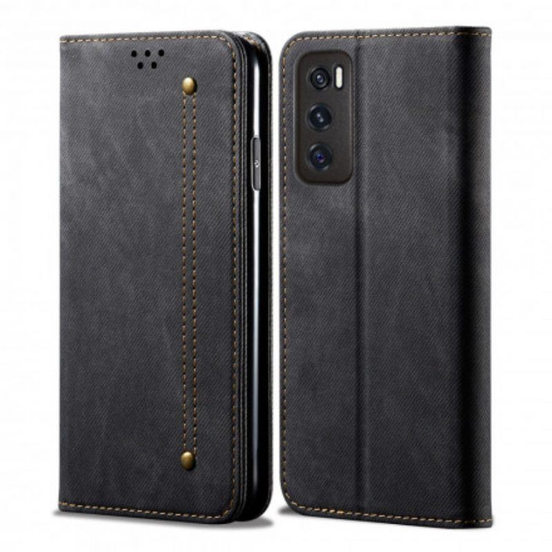 Schutzhülle Für Vivo Y70 Flip Case Denim-stoff