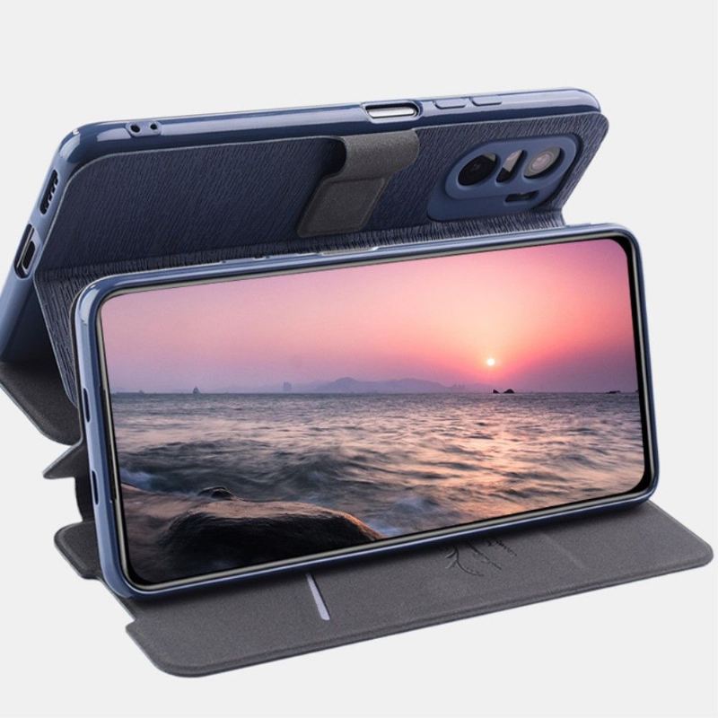 Flip Case Für Xiaomi Mi 11i / Poco F3 Alivo Kunstleder Rindeneffekt