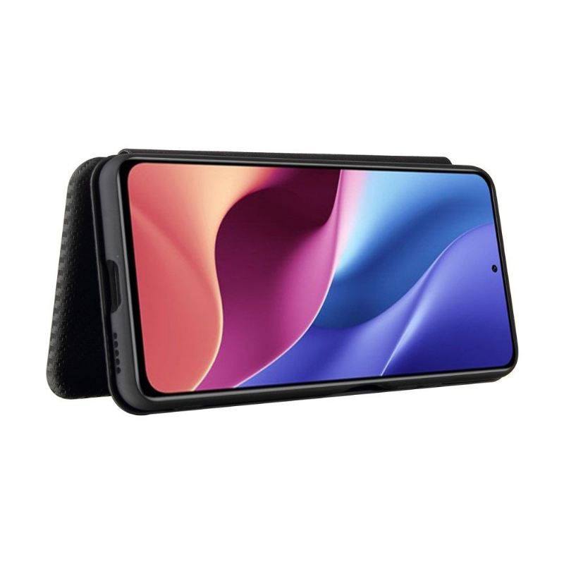 Flip Case Für Xiaomi Mi 11i / Poco F3 Kunstleder Im Kohlefaser-stil