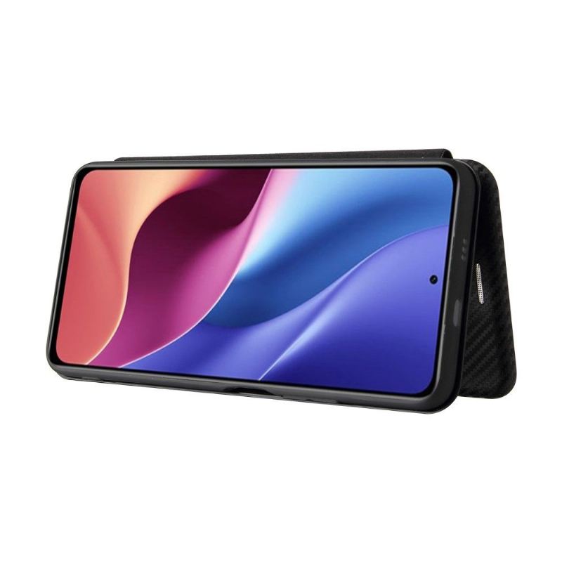 Flip Case Für Xiaomi Mi 11i / Poco F3 Kunstleder Im Kohlefaser-stil