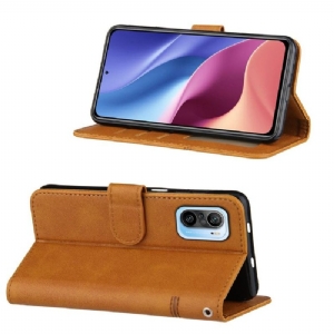 Flip Case Für Xiaomi Mi 11i / Poco F3 Linien In Lederoptik