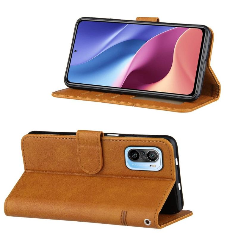 Flip Case Für Xiaomi Mi 11i / Poco F3 Linien In Lederoptik