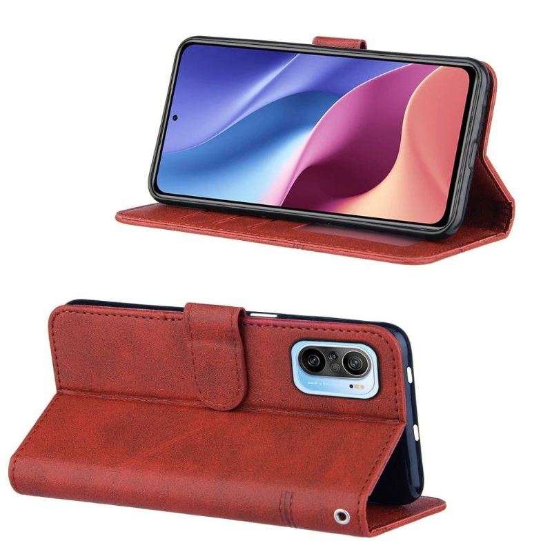 Flip Case Für Xiaomi Mi 11i / Poco F3 Linien In Lederoptik