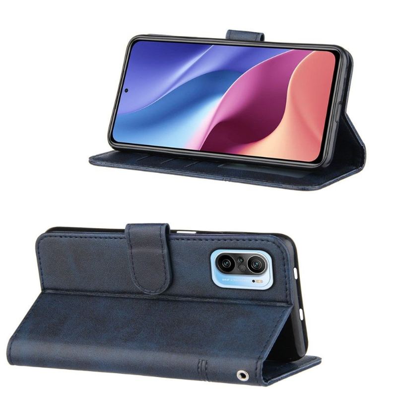 Flip Case Für Xiaomi Mi 11i / Poco F3 Linien In Lederoptik