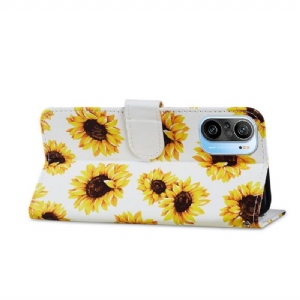 Lederhüllen Für Xiaomi Mi 11i / Poco F3 Sonnenblume Blume