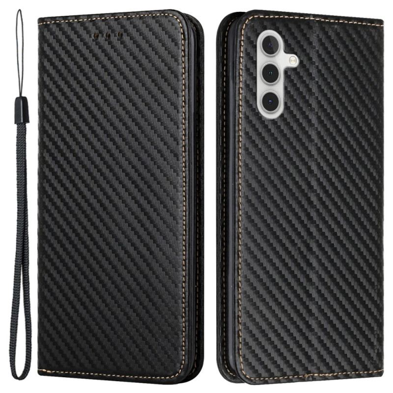 Flip Case Für Samsung Galaxy A15 5g Kohlefaser