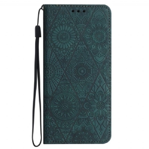 Flip Case Samsung Galaxy A15 5g Geschnalltes Patchwork