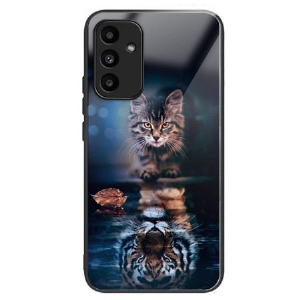 Hülle Für Samsung Galaxy A15 5g Gehärtetes Glas Mit Katze Und Tiger