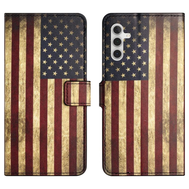 Lederhüllen Samsung Galaxy A15 5g Amerikanische Flagge Im Vintage-stil