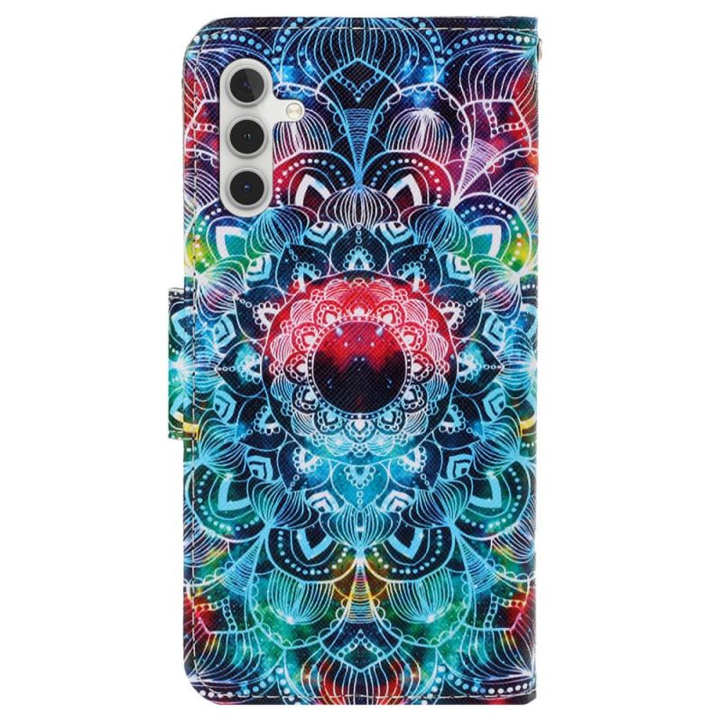 Lederhüllen Samsung Galaxy A15 5g Hervorragendes Mandala Mit Riemen