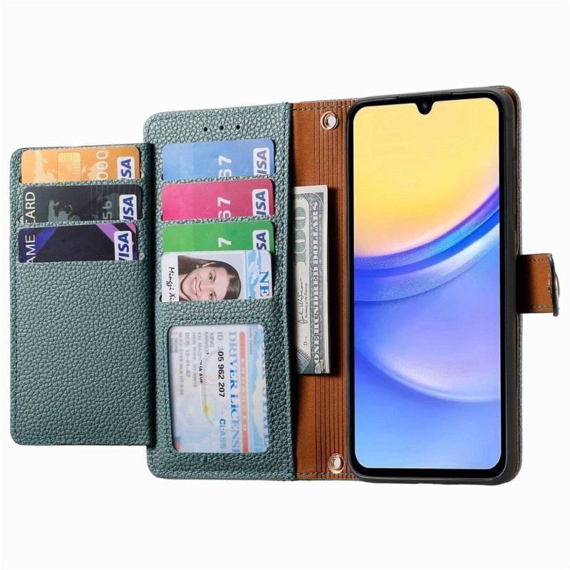 Lederhüllen Samsung Galaxy A15 5g Herzmuster Und Rfid-schutz