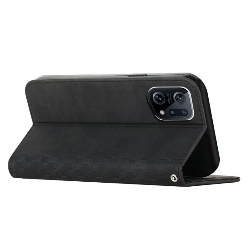 Flip Case Für Oppo Find X5 Geometrie-design Aus Kunstleder