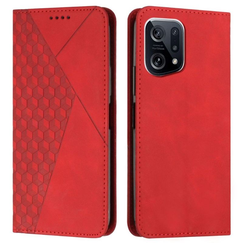 Flip Case Für Oppo Find X5 Geometrie-design Aus Kunstleder