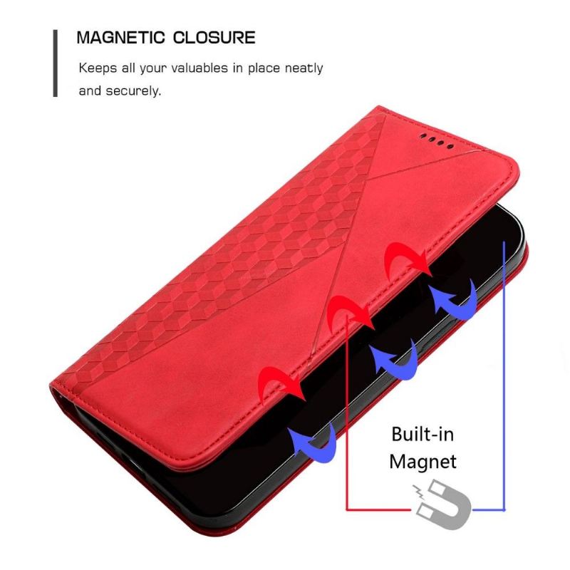 Flip Case Für Oppo Find X5 Geometrie-design Aus Kunstleder