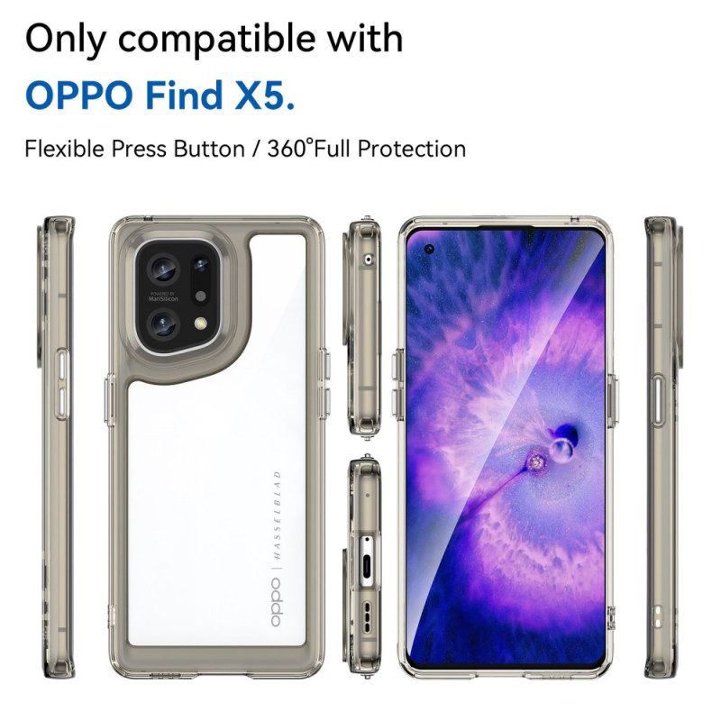 Handyhülle Für Oppo Find X5 Hybride Transparente Farbige Kanten