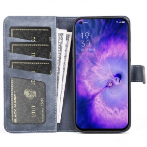 Lederhüllen Für Oppo Find X5 Flip Case Zweifarbiger Folio-ständer