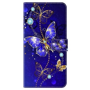 Lederhüllen Für Honor X9b / Magic 6 Lite Blaue Diamantschmetterlinge