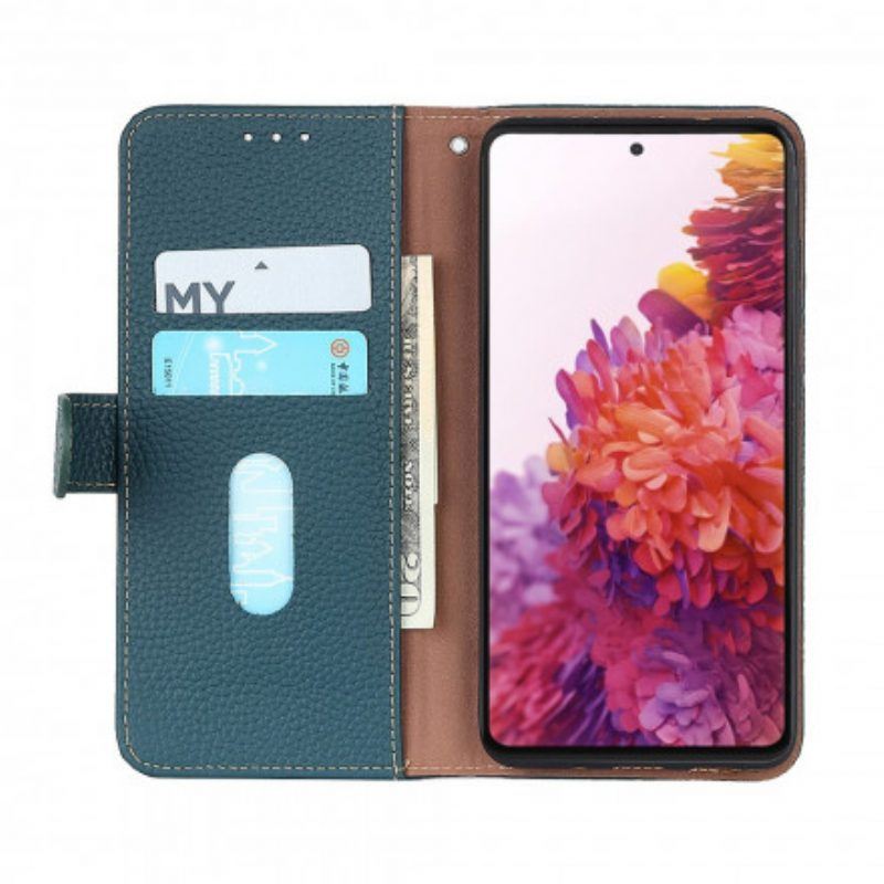 Flip Case Für Vivo Y33s Khazneh Litschi-leder