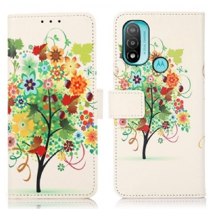 Flip Case Für Moto E40 / E30 / E20 Blühender Baum