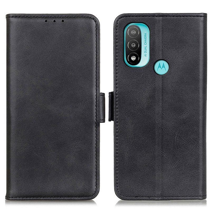 Flip Case Für Moto E40 / E30 / E20 Doppelter Verschluss