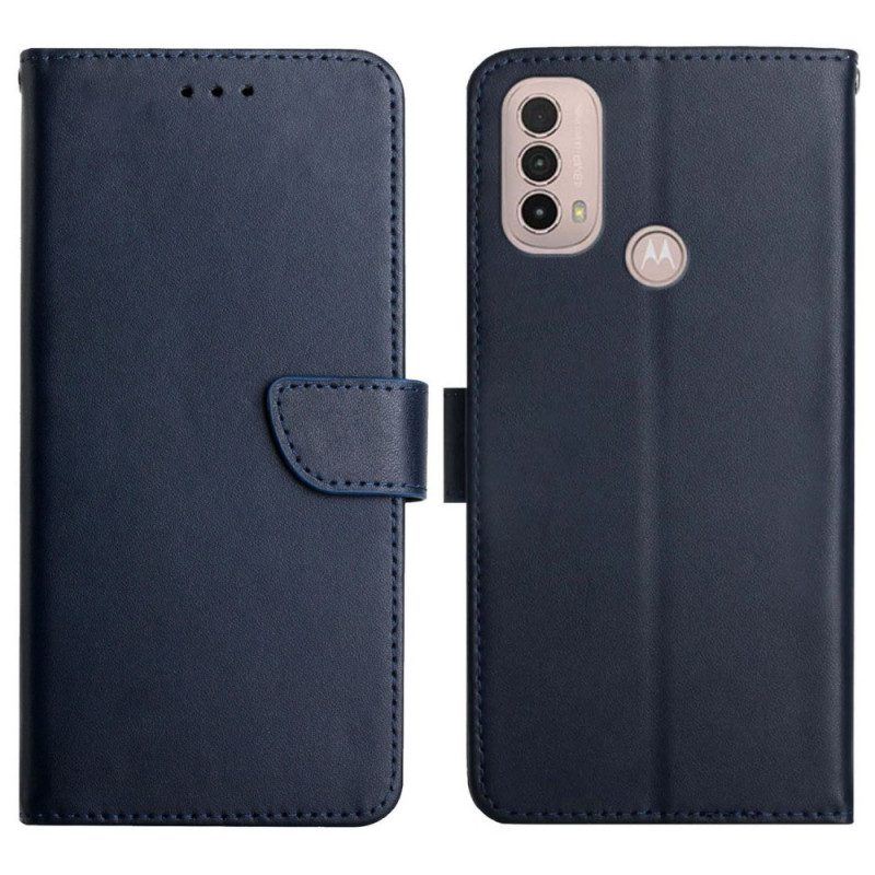 Flip Case Für Moto E40 / E30 / E20 Echtes Nappaleder