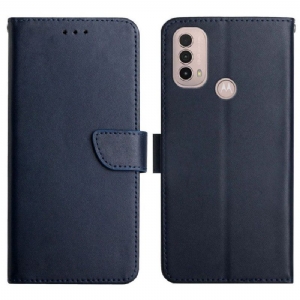 Flip Case Für Moto E40 / E30 / E20 Echtes Nappaleder