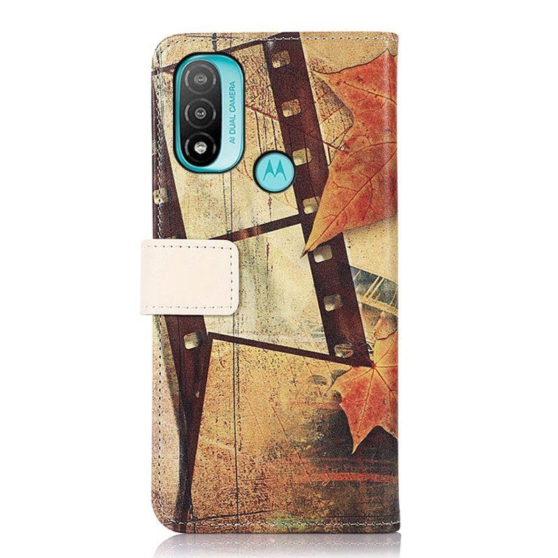 Flip Case Für Moto E40 / E30 / E20 Eiffelturm Im Herbst