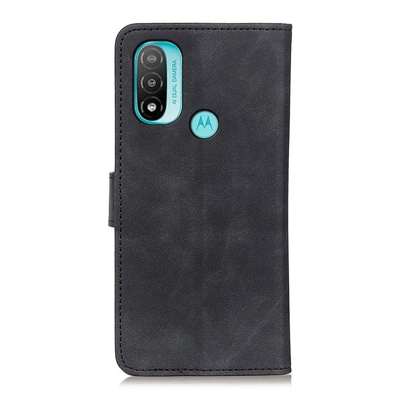 Flip Case Für Moto E40 / E30 / E20 Khazneh Vintage-ledereffekt