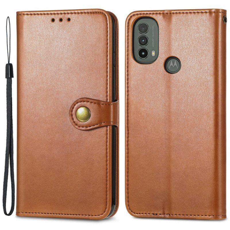 Flip Case Für Moto E40 / E30 / E20 Kunstleder Und Vintage-verschluss