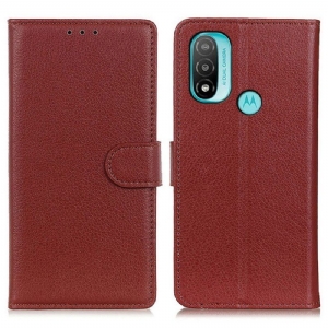 Flip Case Für Moto E40 / E30 / E20 Traditionell Litschi