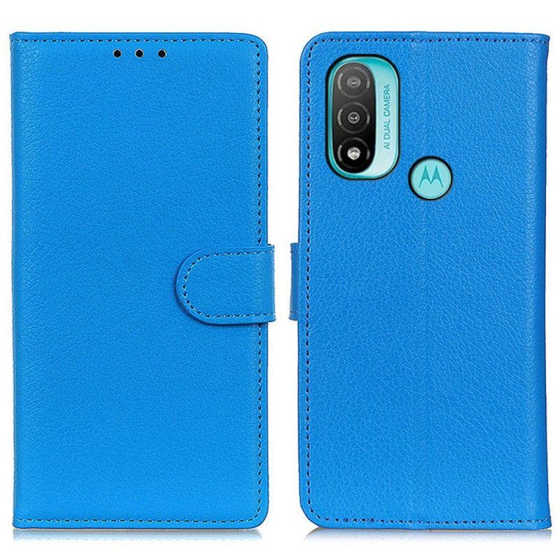 Flip Case Für Moto E40 / E30 / E20 Traditionell Litschi