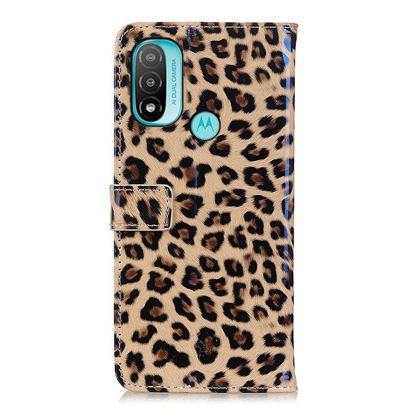 Lederhüllen Für Moto E40 / E30 / E20 Einfacher Leopard