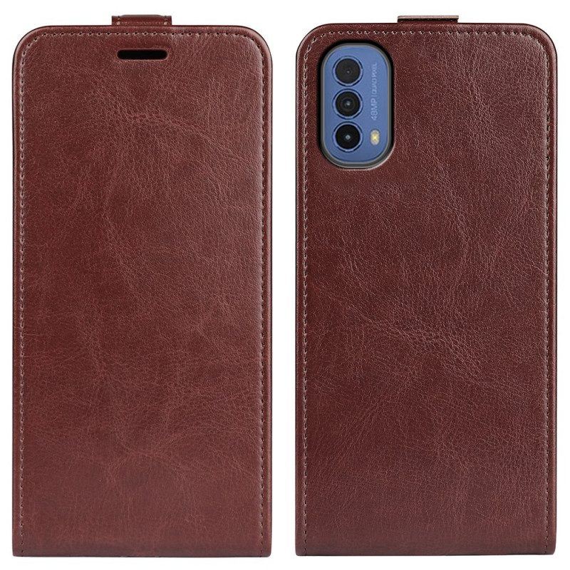 Lederhüllen Für Moto E40 / E30 / E20 Flip Case Faltendes Retro