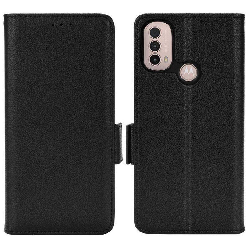 Lederhüllen Für Moto E40 / E30 / E20 Flip Case Klappe Doppelt. Neue Farben