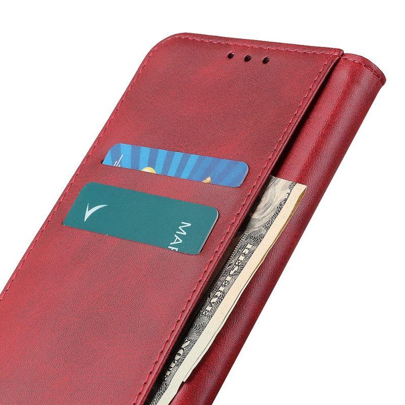 Schutzhülle Für Moto E40 / E30 / E20 Flip Case Elegantes Spaltleder