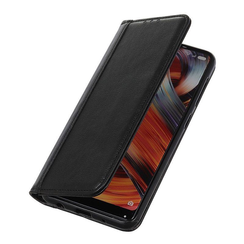 Schutzhülle Für Moto E40 / E30 / E20 Flip Case Eleganz Aus Gespaltenem Litschi-leder