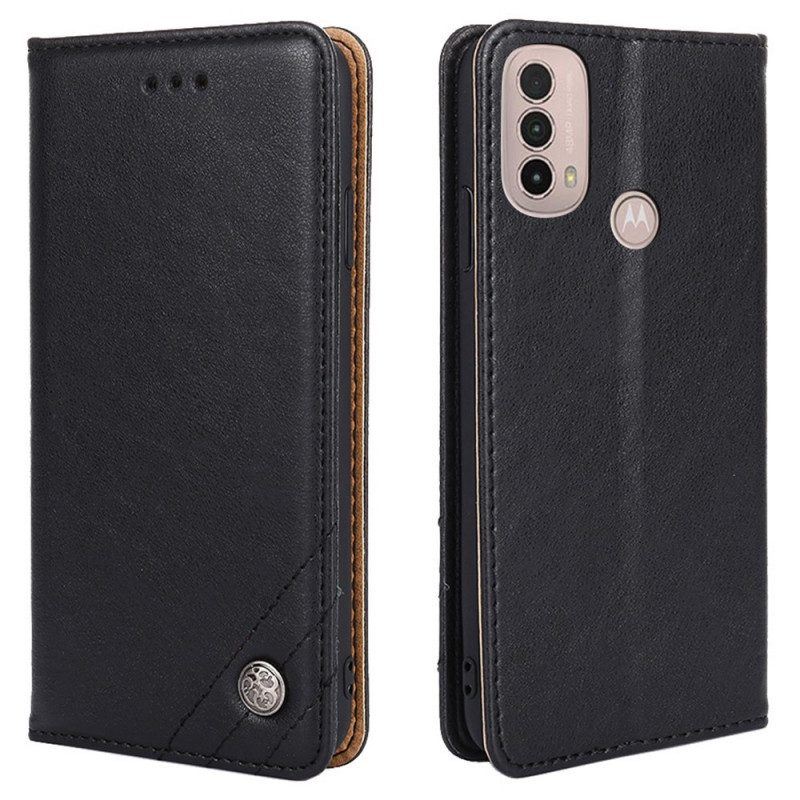 Schutzhülle Für Moto E40 / E30 / E20 Flip Case Stil Lederniete