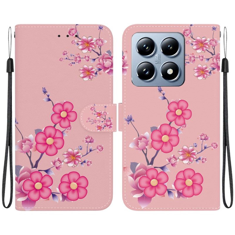 Lederhüllen Xiaomi 14t Sakura-muster