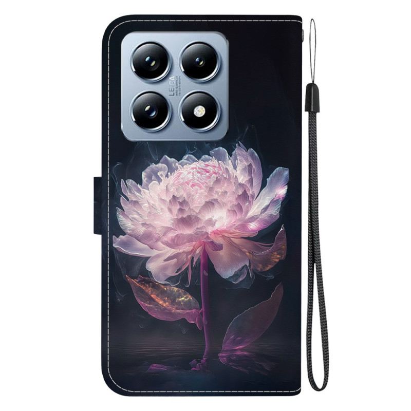 Lederhüllen Xiaomi 14t Violette Pfingstrose