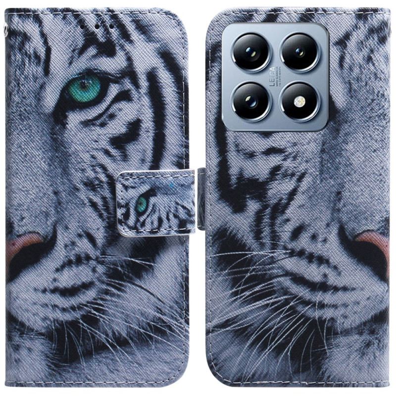 Lederhüllen Xiaomi 14t Weißer Tiger