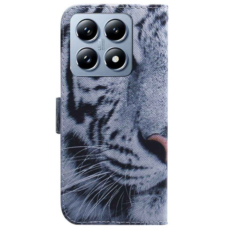 Lederhüllen Xiaomi 14t Weißer Tiger