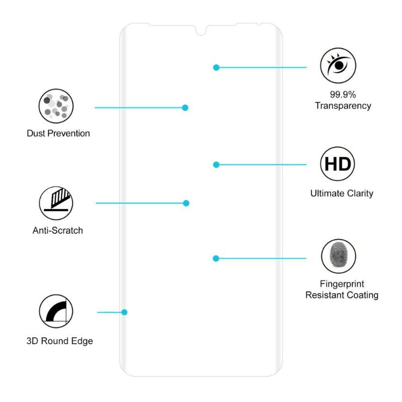 Huawei P30 Pro - Displayschutzfolie Aus Gehärtetem Glas In Voller Größe - Transparent