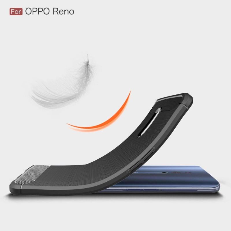 Handyhülle Für Oppo Reno Karbongebürstetes Gel