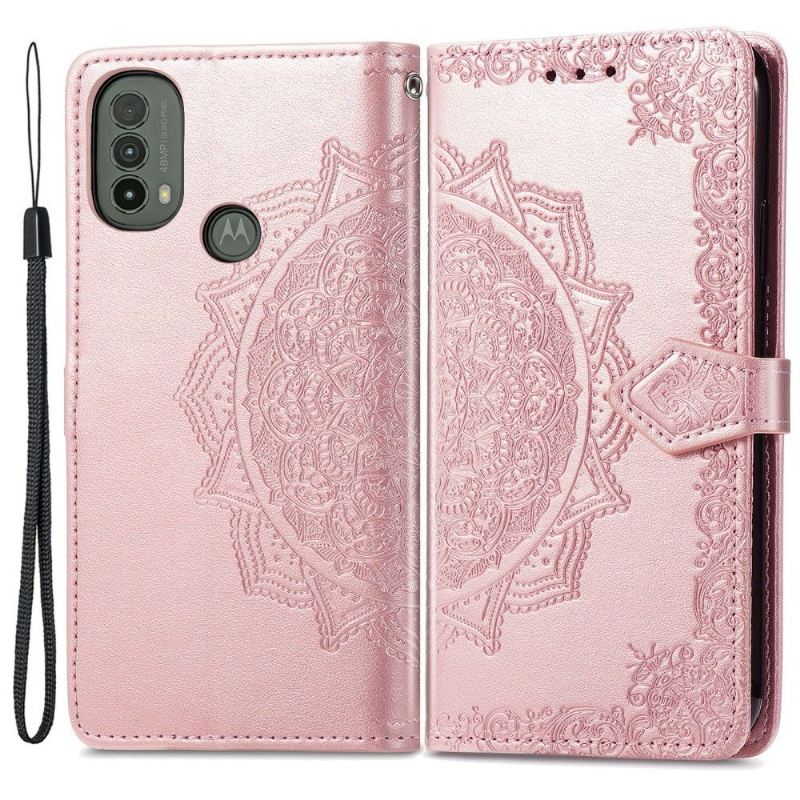 Flip Case Für Motorola Moto E20 / E30 / E40 Mandala-relief Aus Kunstleder