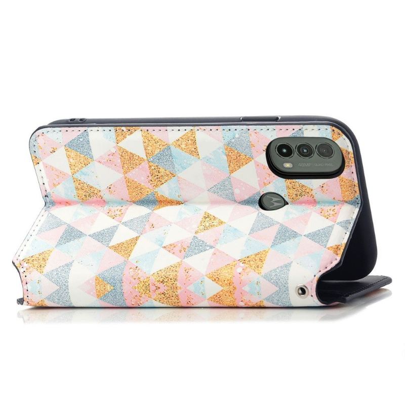 Flip Case Für Motorola Moto E20 / E30 / E40 Nordischer Stil