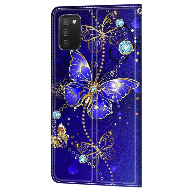 Flip Case Für Samsung Galaxy A03s Lila Schmetterling