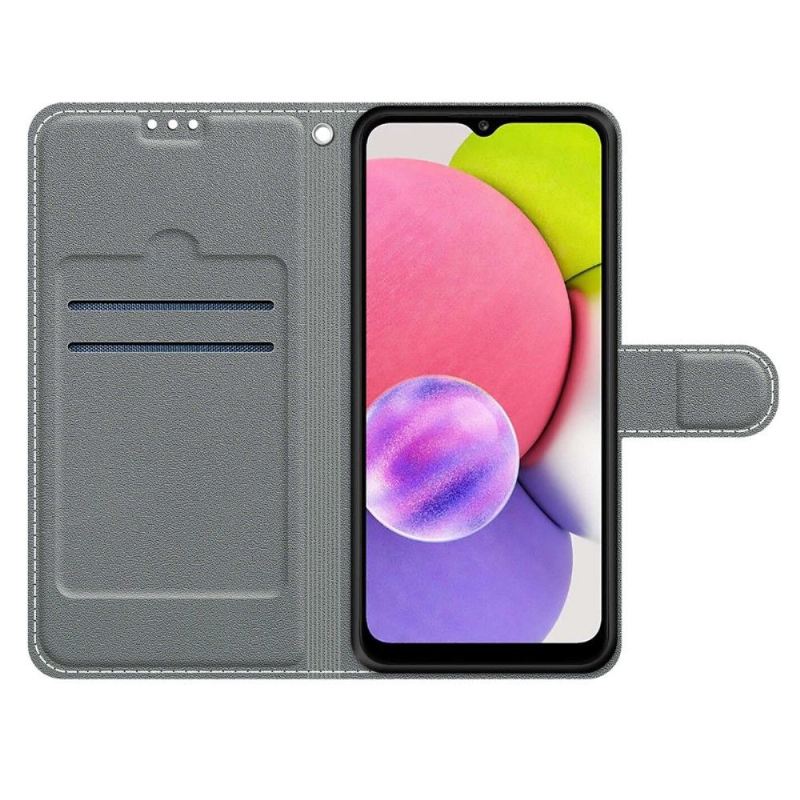 Flip Case Für Samsung Galaxy A03s Lila Schmetterling