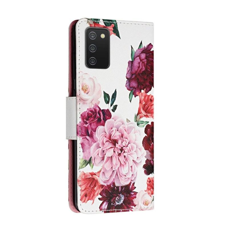 Flip Case Für Samsung Galaxy A03s Pfingstrose